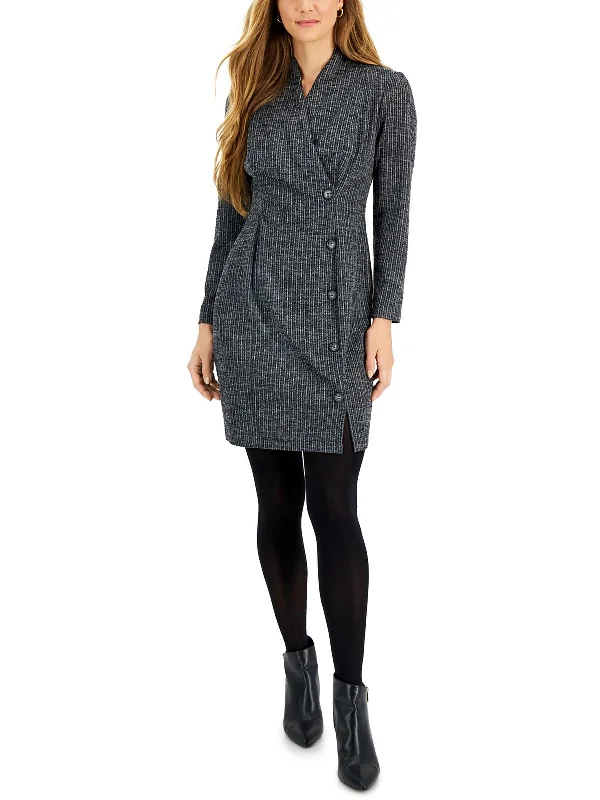 Stylish plus-size clothing for women   Petites Womens Knit Printed Shirtdress