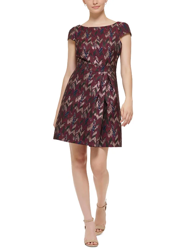 Fashionable, yet affordable women’s apparel Petites Womens Metallic Cap Sleeves Fit & Flare Dress Fashionable, yet affordable women’s apparel Petites Womens Metallic Cap Sleeves Fit & Flare Dress