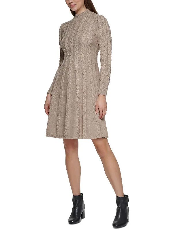 Timeless clothing pieces every woman should own Petites Womens Mock Neck Cable Knit Sweaterdress Timeless clothing pieces every woman should own Petites Womens Mock Neck Cable Knit Sweaterdress