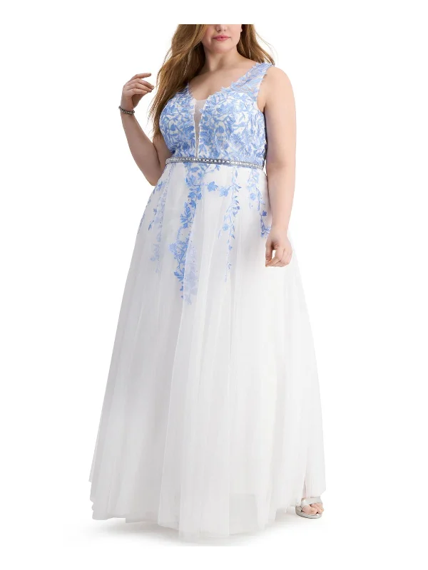 Bold and sophisticated looks for every woman Plus Womens Embroidered Rhinestone Semi-Formal Dress Bold and sophisticated looks for every woman Plus Womens Embroidered Rhinestone Semi-Formal Dress