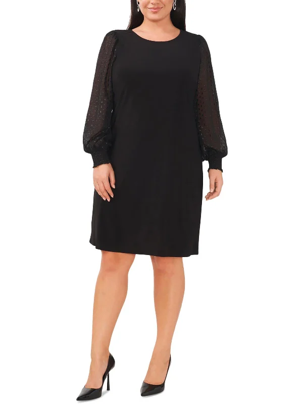 Cozy women’s clothing for the colder months   Plus Womens Illusion Knee Shift Dress