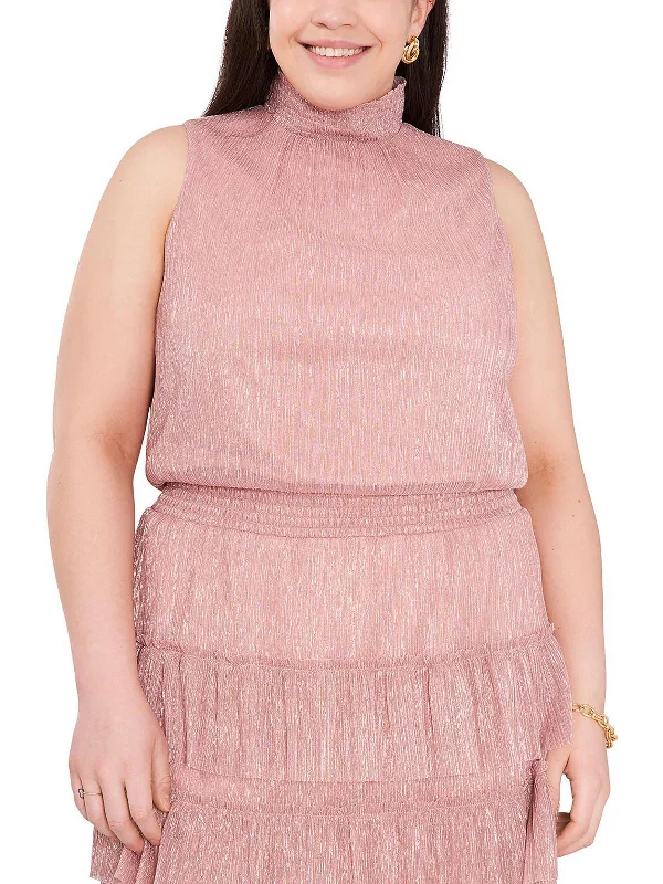 Stylish and comfortable outfits for women   Plus Womens Metallic Knee Shift Dress