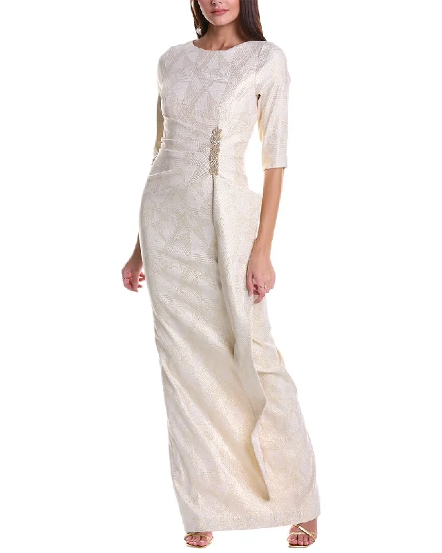 Chic, modern fashion for empowered women   Teri Jon by Rickie Freeman Jacquard Gown