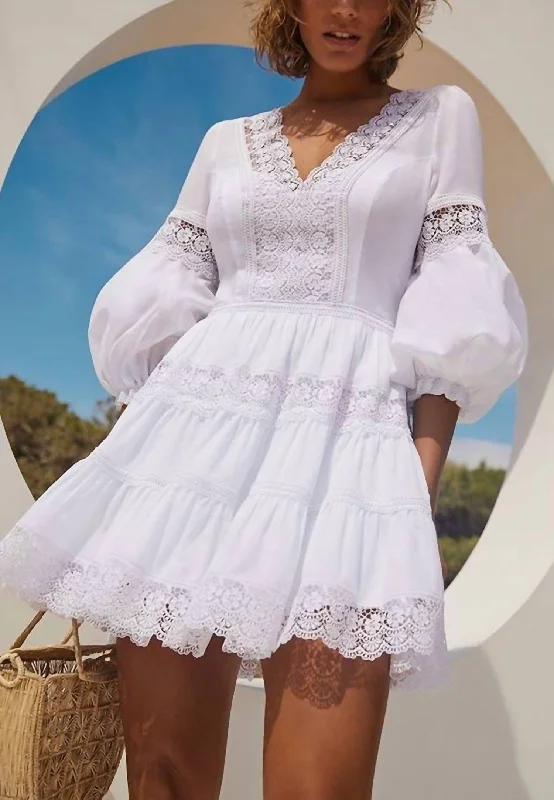 Elegant casual clothing for modern women   Violette Short Dress In White