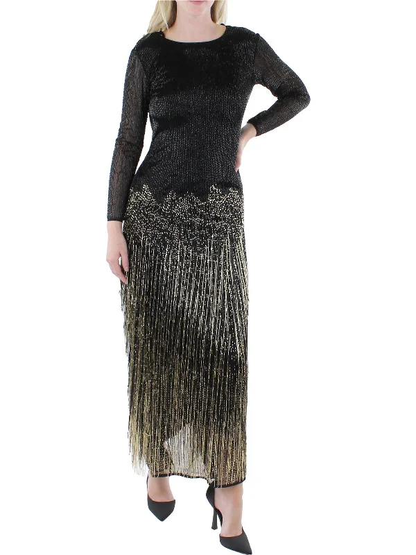Get noticed with eye-catching women’s fashion   Womens Beaded Fringe Evening Dress