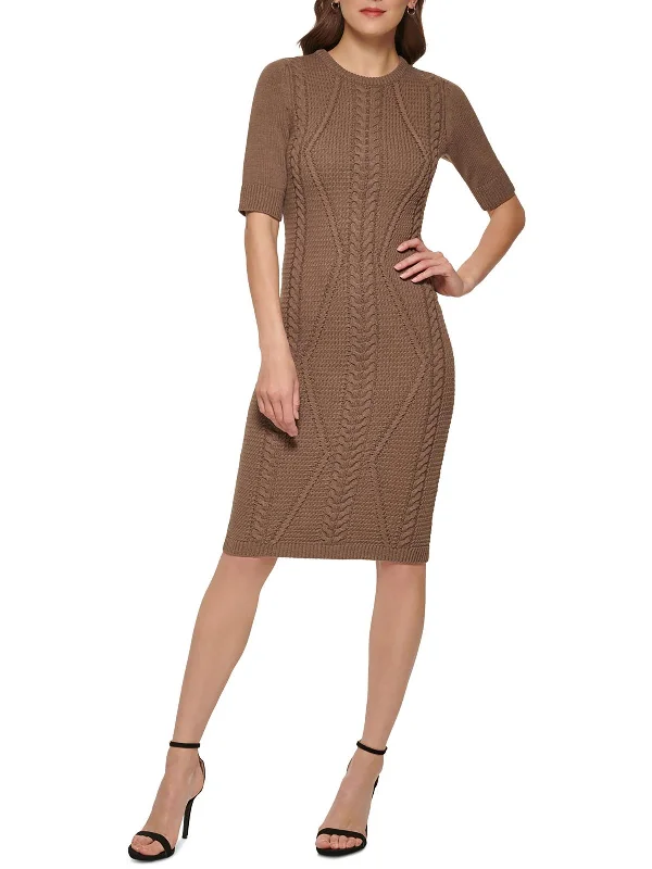 Versatile fashion options for every occasion   Womens Cable Knit Midi Sweaterdress