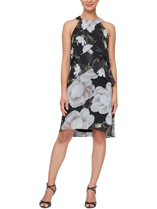 Trendy women’s clothing    Womens Chiffon Halter Shift Dress