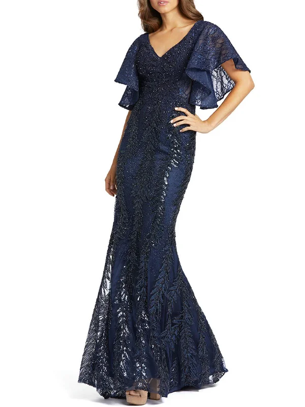 Effortlessly chic fashion for today’s woman Womens Embellished Flutter Sleeve Evening Dress Effortlessly chic fashion for today’s woman Womens Embellished Flutter Sleeve Evening Dress