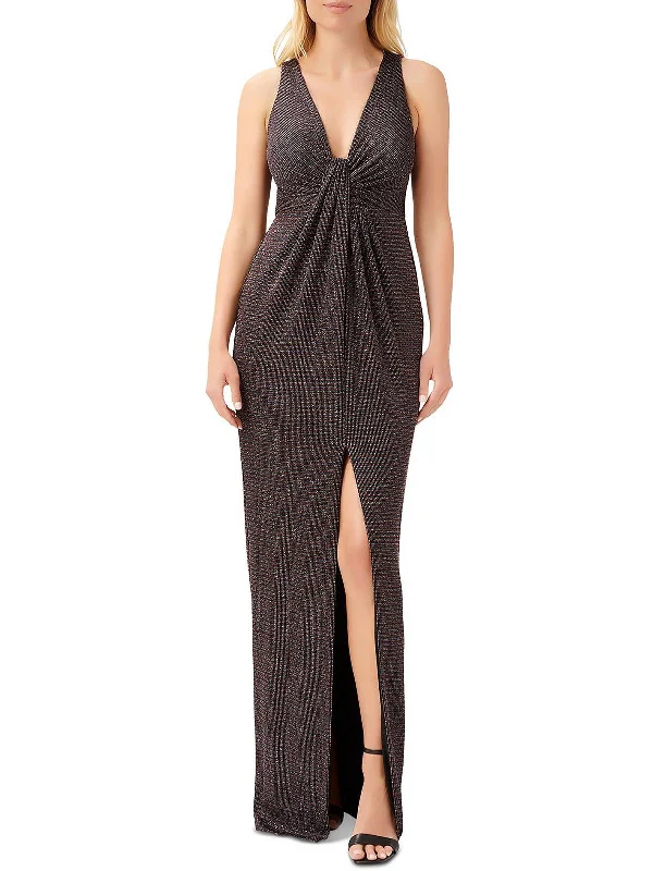 Chic and comfortable clothing for busy women   Womens Metallic Maxi Evening Dress