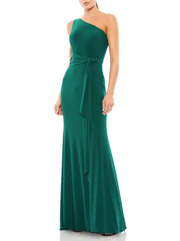 Create a timeless wardrobe with fashionable pieces Womens One Shoulder Belted Evening Dress Create a timeless wardrobe with fashionable pieces Womens One Shoulder Belted Evening Dress