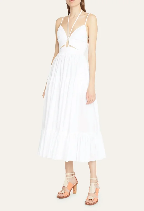 Fashionable, yet affordable women’s apparel Women's Phoebe Dress Halter Neck Cut Out In White Fashionable, yet affordable women’s apparel Women's Phoebe Dress Halter Neck Cut Out In White