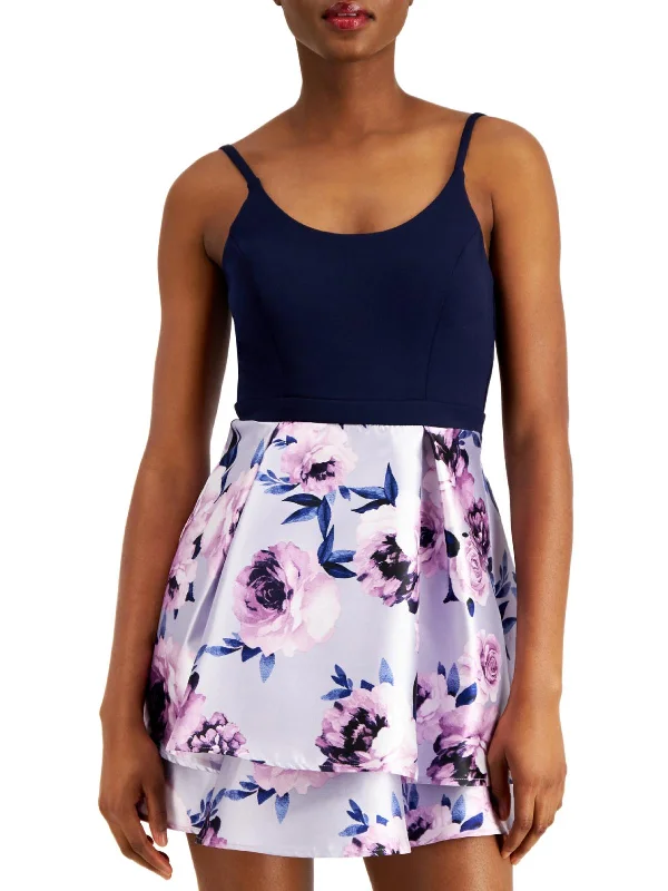 Stylish plus-size clothing for women   Womens Pleated Mini Cocktail and Party Dress