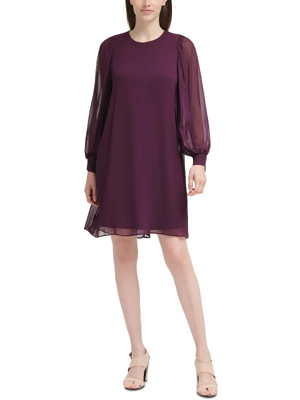 Versatile fashion options for every occasion   Womens Sheer Above Knee Shift Dress