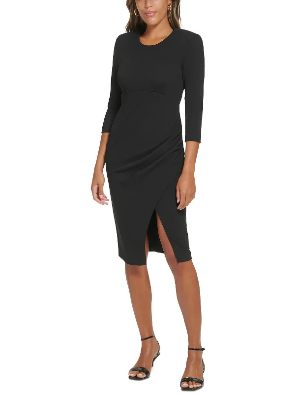 A perfect wardrobe for fashionable women   Womens Slit Knee Sheath Dress
