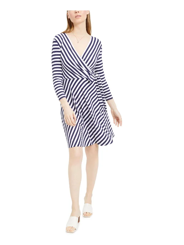 Fashion-forward styles that make a statement   Womens Striped Office Wrap Dress
