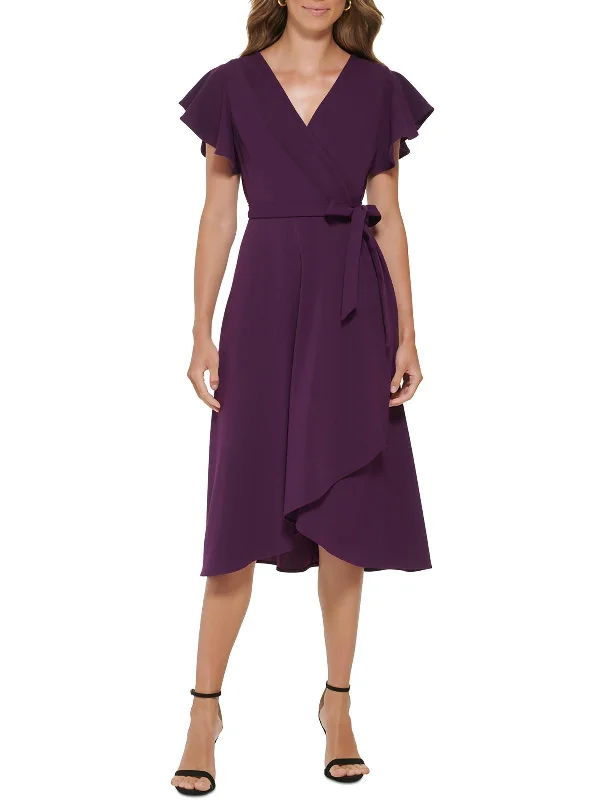 Iconic women’s outfits that never go out of style   Womens V-Neck Midi Wrap Dress