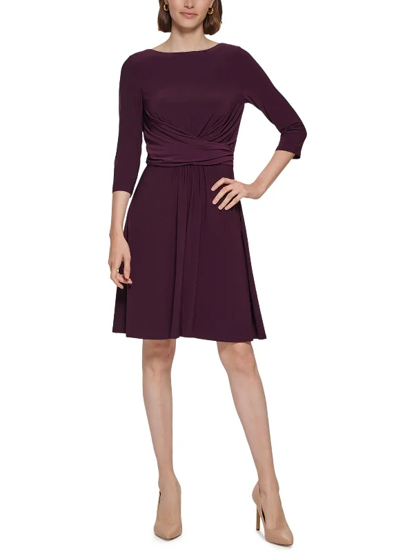 Perfect fashion pieces for the busy woman   Womens Wrap-Waist Mini Wear to Work Dress