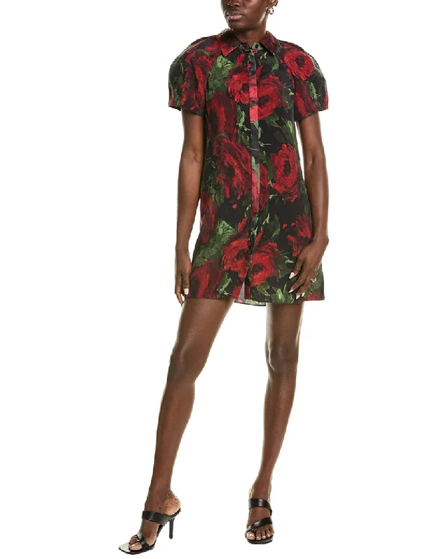 Luxurious fabrics and modern designs for women   alice + olivia Jem Puff Sleeve Shirtdress