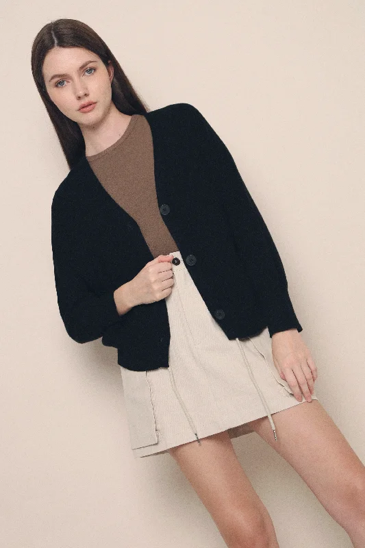 Elegant evening wear for special events   Bobbi Slouchy Knit Cardigan Black