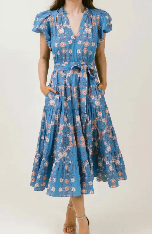 Sleek and sophisticated fashion for modern women   Daphne Dress In Indigo Floral