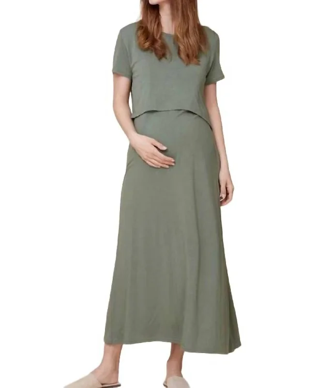 Designer-inspired women’s fashion at affordable prices Flap Jersey Nursing Dress In Olive Green Designer-inspired women’s fashion at affordable prices Flap Jersey Nursing Dress In Olive Green
