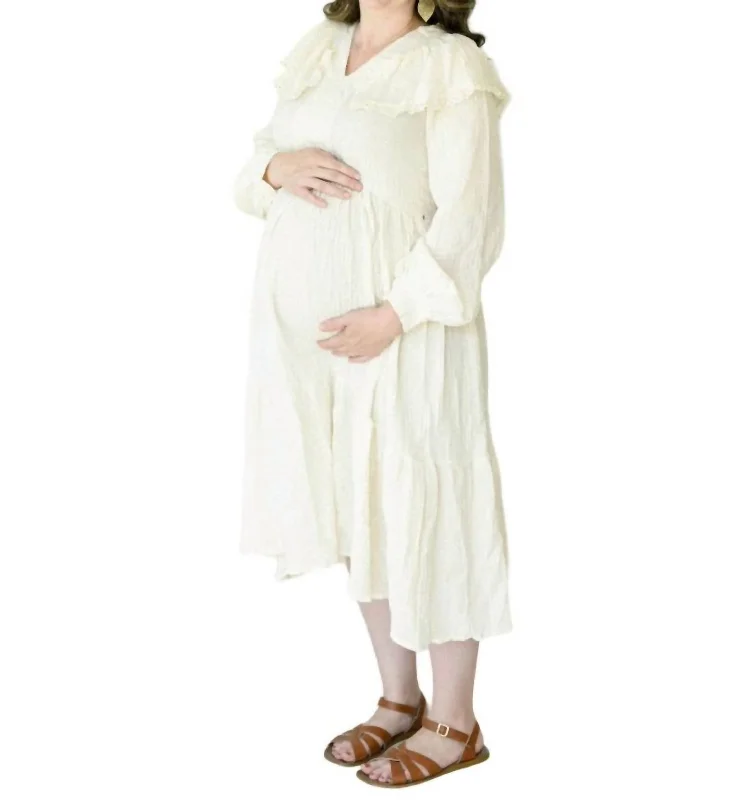 Versatile fashion for every type of woman   Gauze Lace Dress In Cream