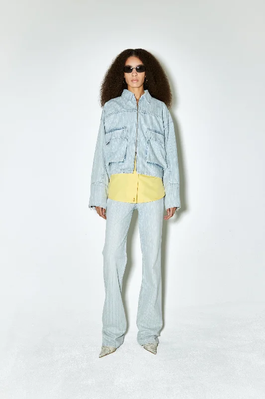 Premium quality women’s clothing at affordable prices MACFLY jacket light blue stripes Premium quality women’s clothing at affordable prices MACFLY jacket light blue stripes