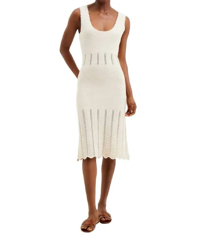 Bold and sophisticated looks for every woman Nellis Cotton Crochet Scallop Dress In Ecru Bold and sophisticated looks for every woman Nellis Cotton Crochet Scallop Dress In Ecru