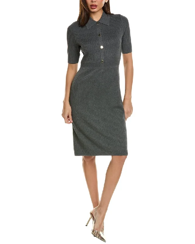 Chic, modern fashion for empowered women St. John Mixed Flatball Rib Knit Sweaterdress Chic, modern fashion for empowered women St. John Mixed Flatball Rib Knit Sweaterdress