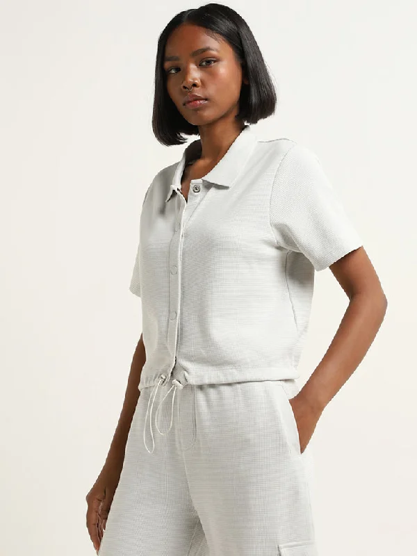 Chic, modern looks for the stylish woman   Studiofit Grey Waffle Textured Jacket