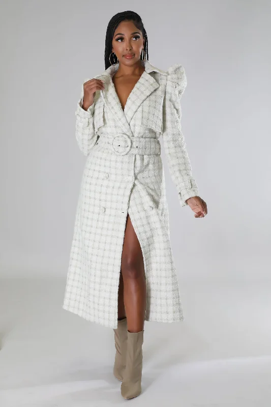 Soft, breathable fabrics for fashionable women   Tweed Baby Coat