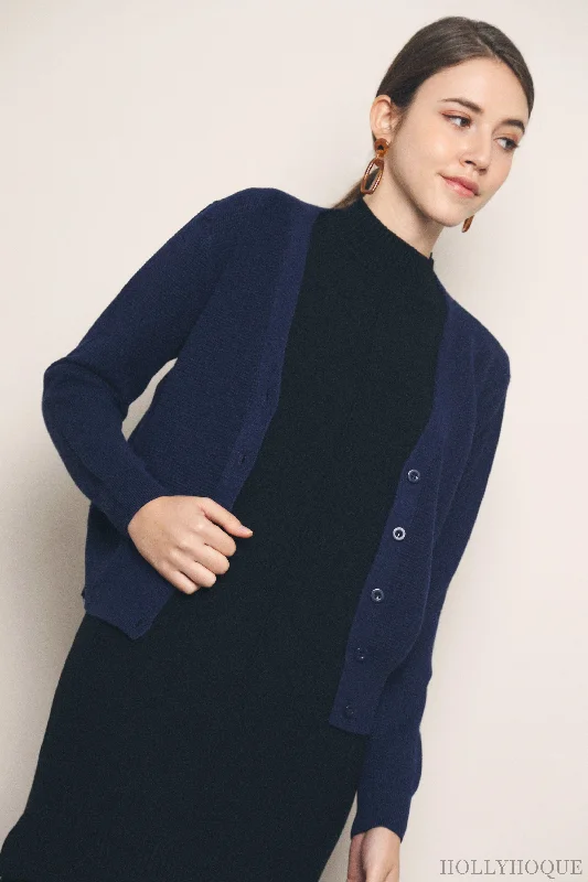Trendy women’s clothing    Waffles Knit Cardigan Navy (Restock)