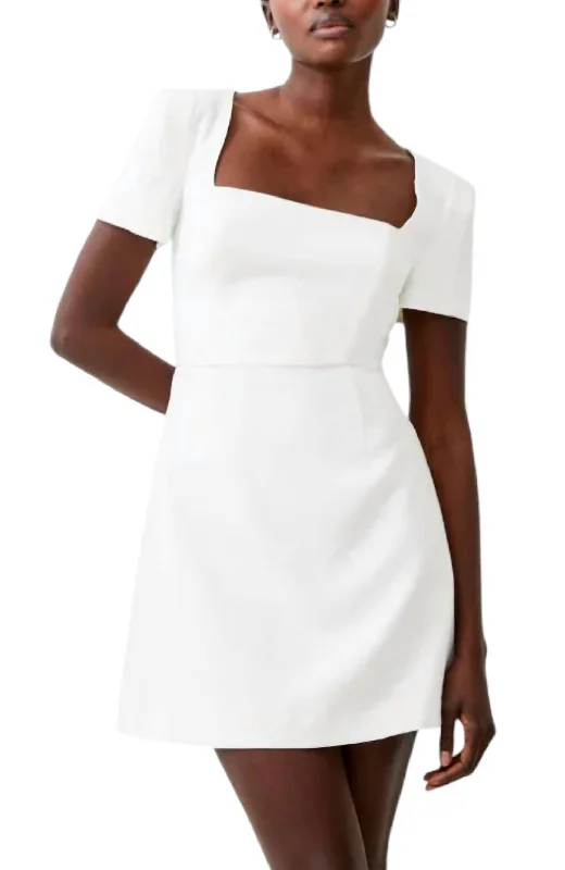 Affordable fashion that looks high-end   Whisper Square Neck Dress In Summer White