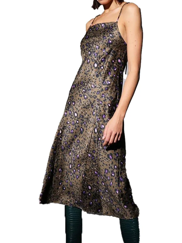 Elegant casual clothing for modern women   Womens Animal Print Long Slip Dress