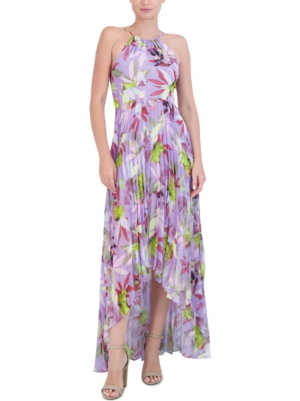Bold fashion choices for the confident woman   Womens Hi-Low Pleated Halter Dress