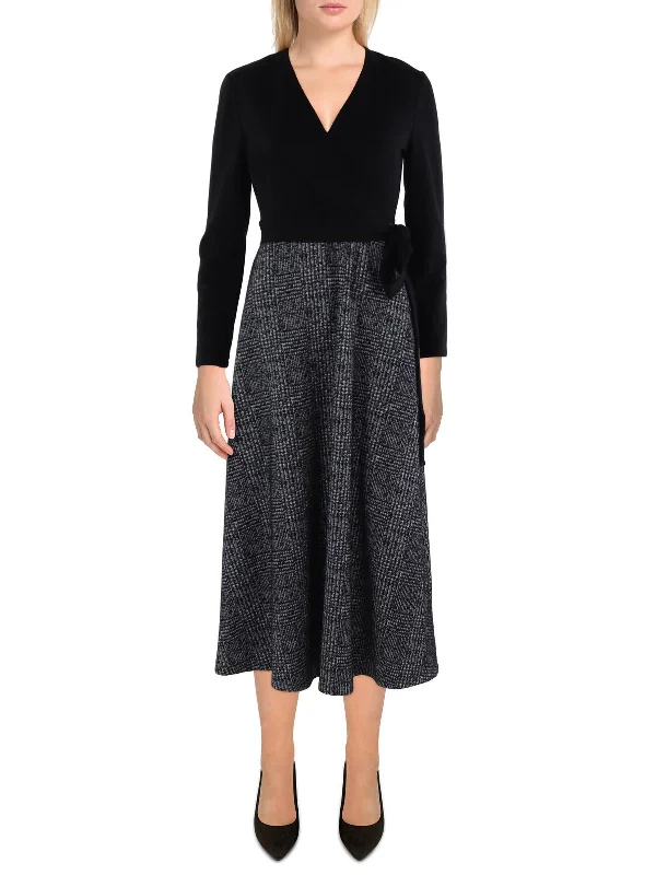 Chic, modern looks for the stylish woman   Womens Houndstooth Midi Wear To Work Dress