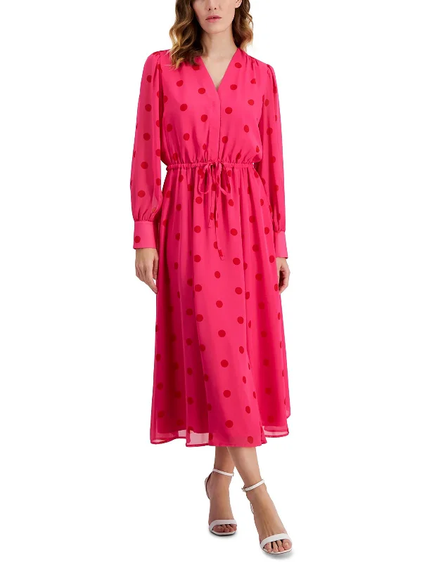 Fashionable, yet affordable women’s apparel   Womens Polka Dot Tea Length Shift Dress