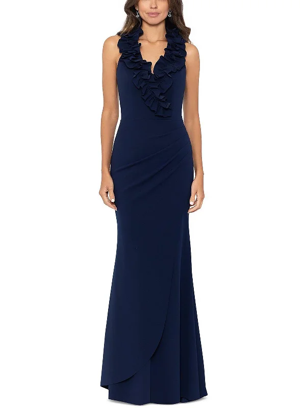 Bold fashion choices for the confident woman   Womens Ruffled Long Evening Dress