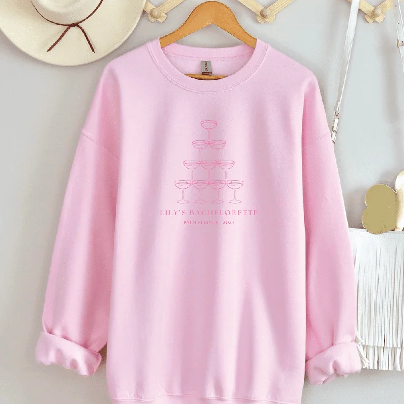 Sporty-chic women’s apparel for active lifestyles Champagne Tower Bachelorette Sweatshirt Sporty-chic women’s apparel for active lifestyles Champagne Tower Bachelorette Sweatshirt
