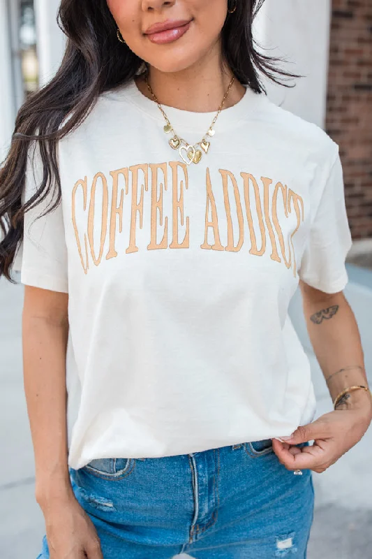 Dress to impress with elegant women’s wear Coffee Addict Cream Oversized Graphic Tee Dress to impress with elegant women’s wear Coffee Addict Cream Oversized Graphic Tee
