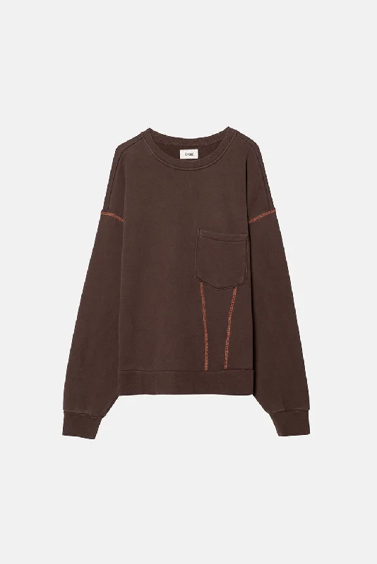 Elegant and comfortable women’s fashion wear   CONTRAST STITCH CREWNECK