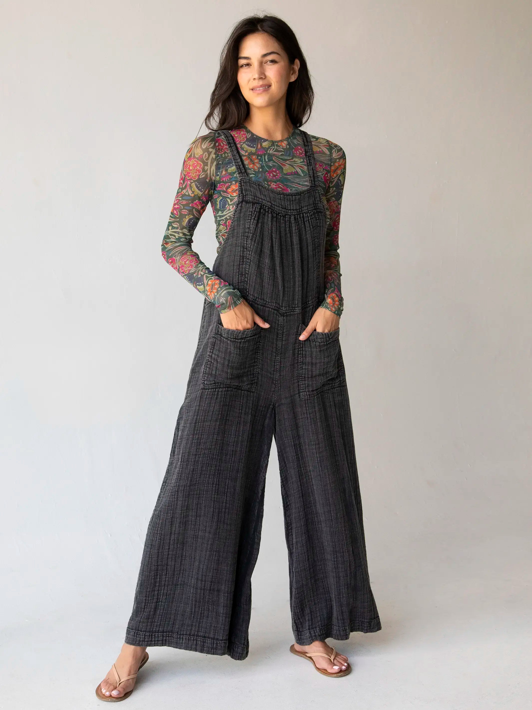 Create a timeless wardrobe with fashionable pieces Dakota Tie Overall - Washed Black Cotton Create a timeless wardrobe with fashionable pieces Dakota Tie Overall - Washed Black Cotton