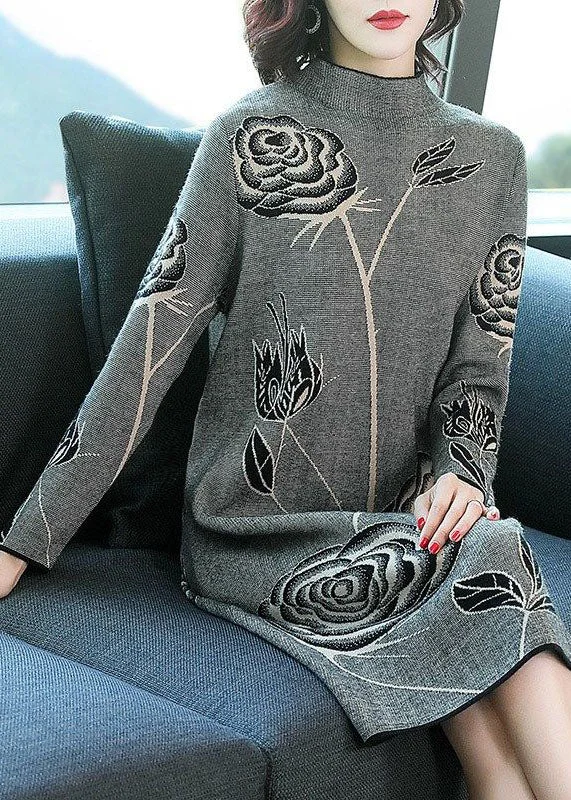 The ultimate guide to stylish women’s fashion Elegant Black Stand Collar Print Knit Sweater Dress Winter The ultimate guide to stylish women’s fashion Elegant Black Stand Collar Print Knit Sweater Dress Winter