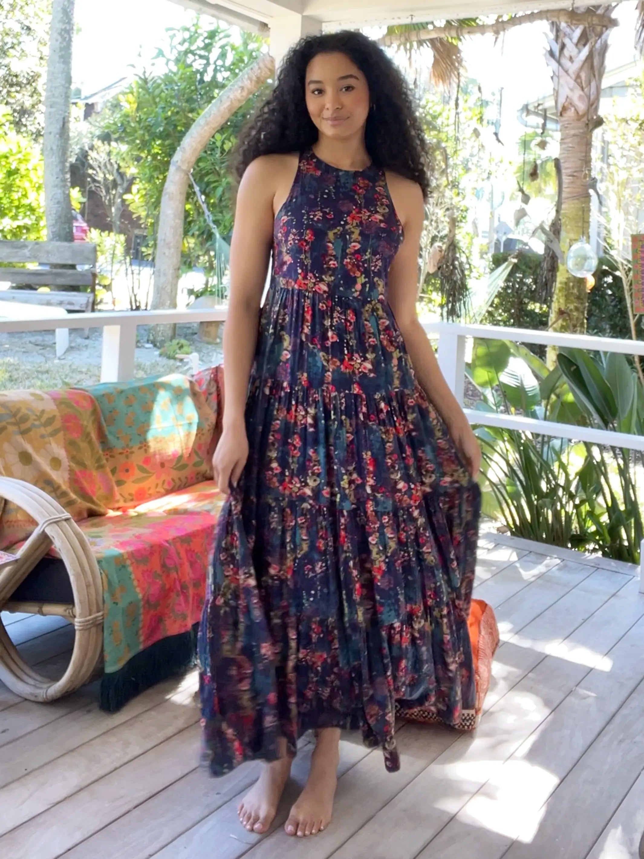 Affordable stylish women’s fashion collection Halle Printed Halter Maxi Dress - Watercolor Floral Affordable stylish women’s fashion collection Halle Printed Halter Maxi Dress - Watercolor Floral