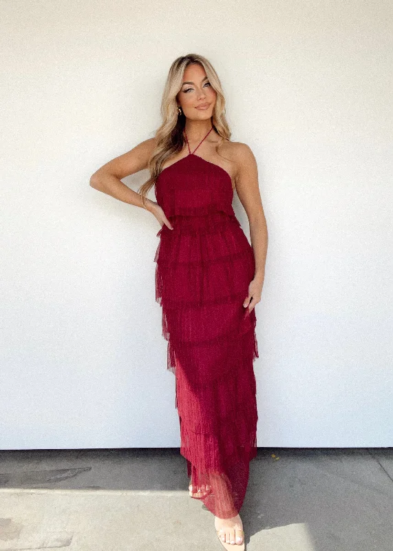 Clothing that’s as bold as you are   Merlot Melody Maxi Dress