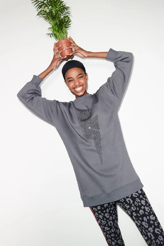Discover the latest trends in women’s fashion Grey with Studded Lightning Bolt Oversized Tunic Discover the latest trends in women’s fashion Grey with Studded Lightning Bolt Oversized Tunic