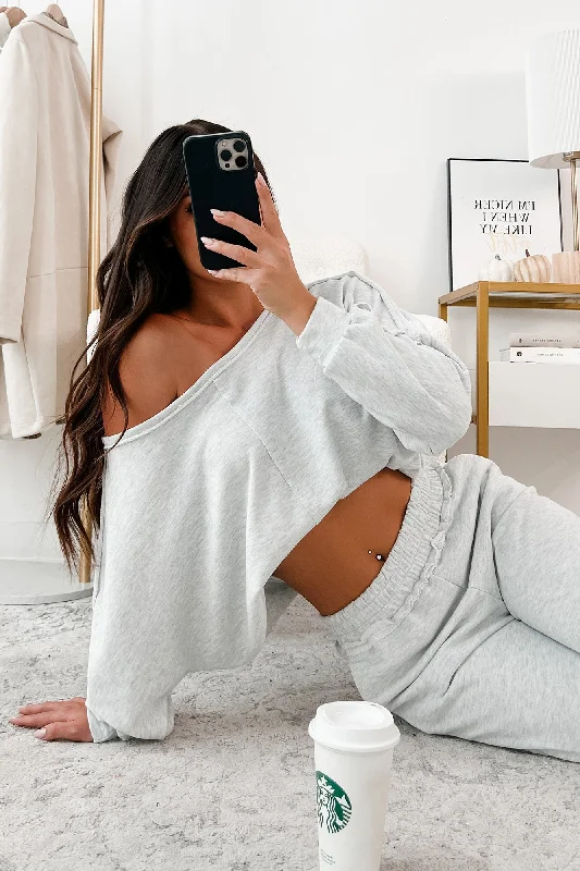 Women’s clothing that fits your personality and style Rest & Recharge Boatneck Sweatshirt (Light Heather Grey) Women’s clothing that fits your personality and style Rest & Recharge Boatneck Sweatshirt (Light Heather Grey)