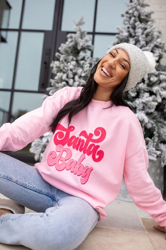 Fashionable clothing to fit every body type Santa Baby Light Pink Oversized Graphic Sweatshirt Fashionable clothing to fit every body type Santa Baby Light Pink Oversized Graphic Sweatshirt