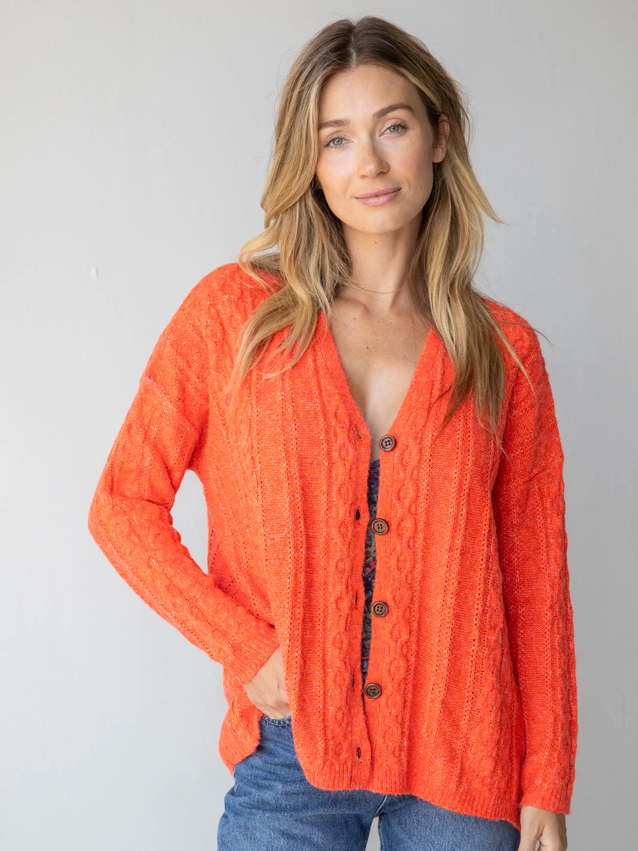 Women’s clothing that combines comfort and style   So Soft Grandpa Cardigan - Coral