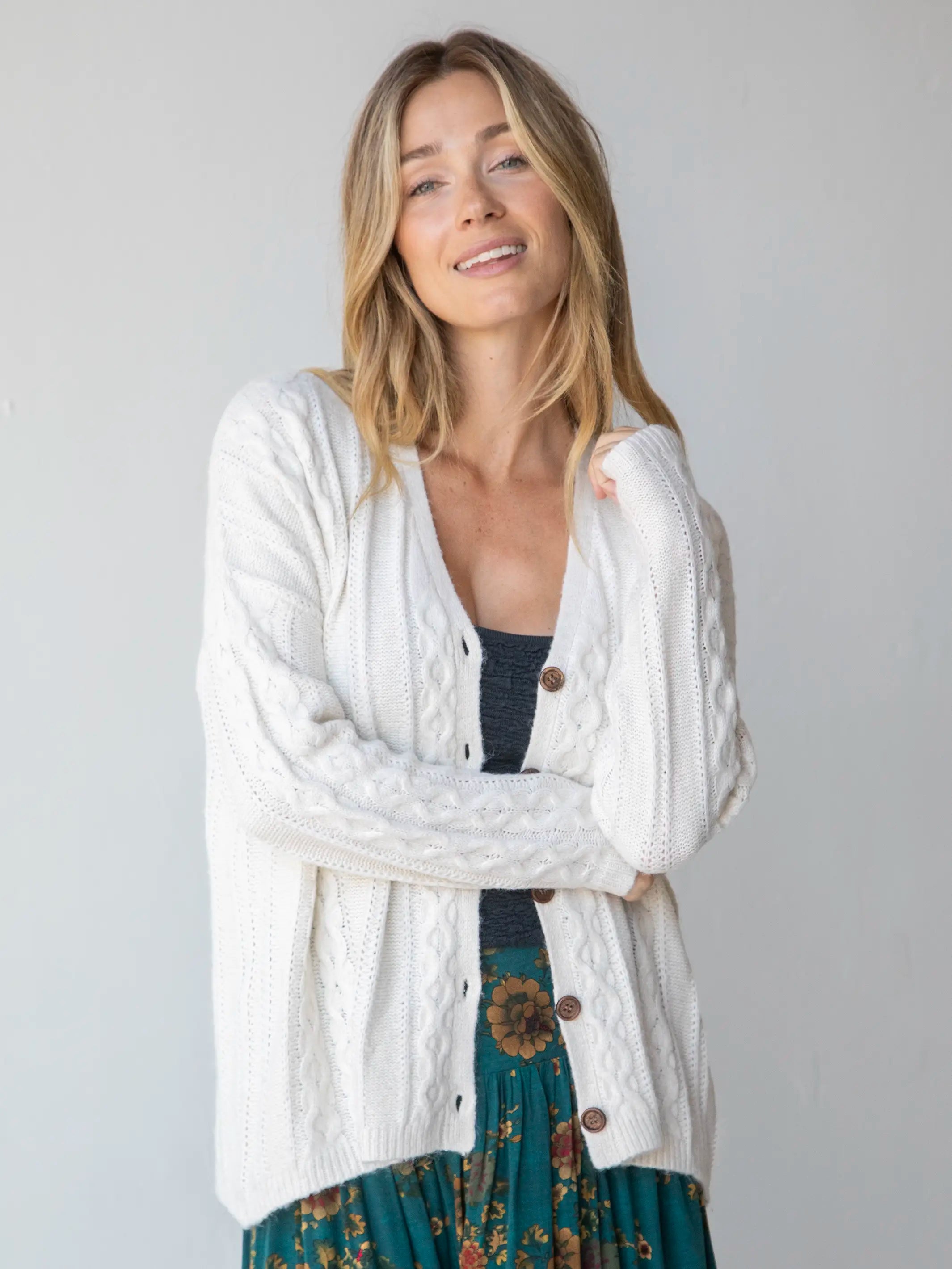 Chic, modern fashion for empowered women   So Soft Grandpa Cardigan - Off-White